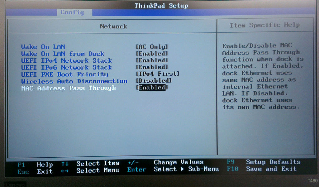 屏幕截图：ThinkPad设置
